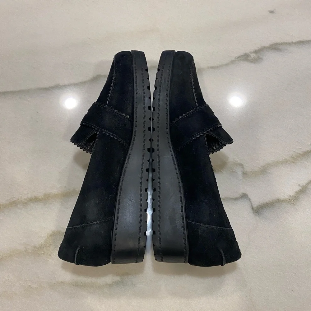 Stuart Weitzman Loafers Size 6 Black Suede Leather - Picture 9 of 15